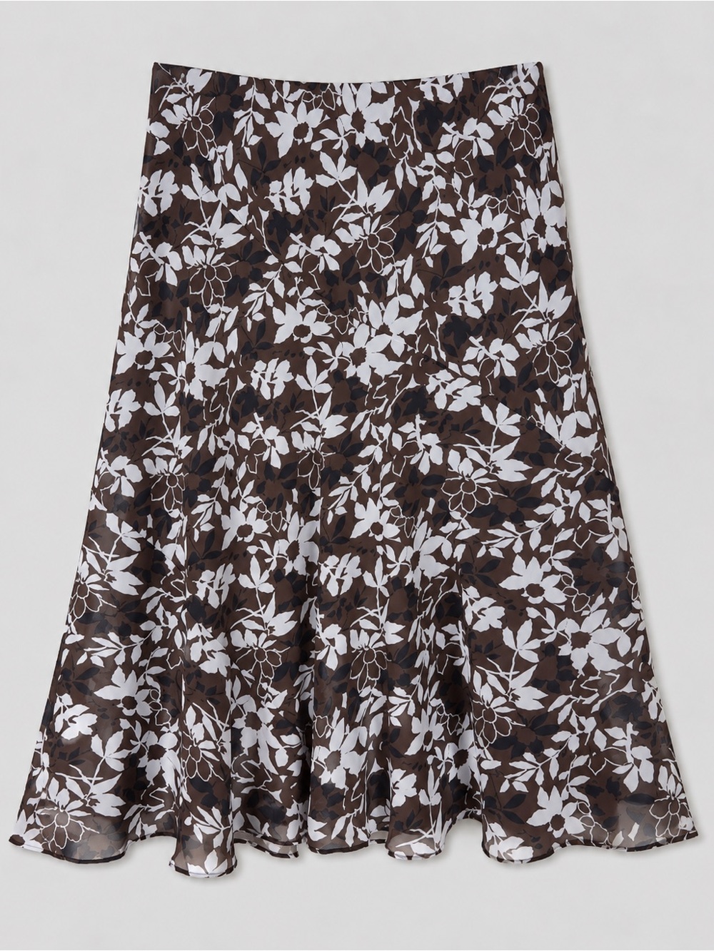 Liz Claiborne Dark Floral Chiffon Midi Skirt Y2K Romantic Flowy Size 14 Whimsig